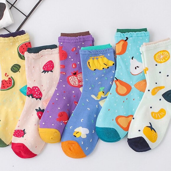 Accessories - 3 Pack of Fruit Printed Breathable socks